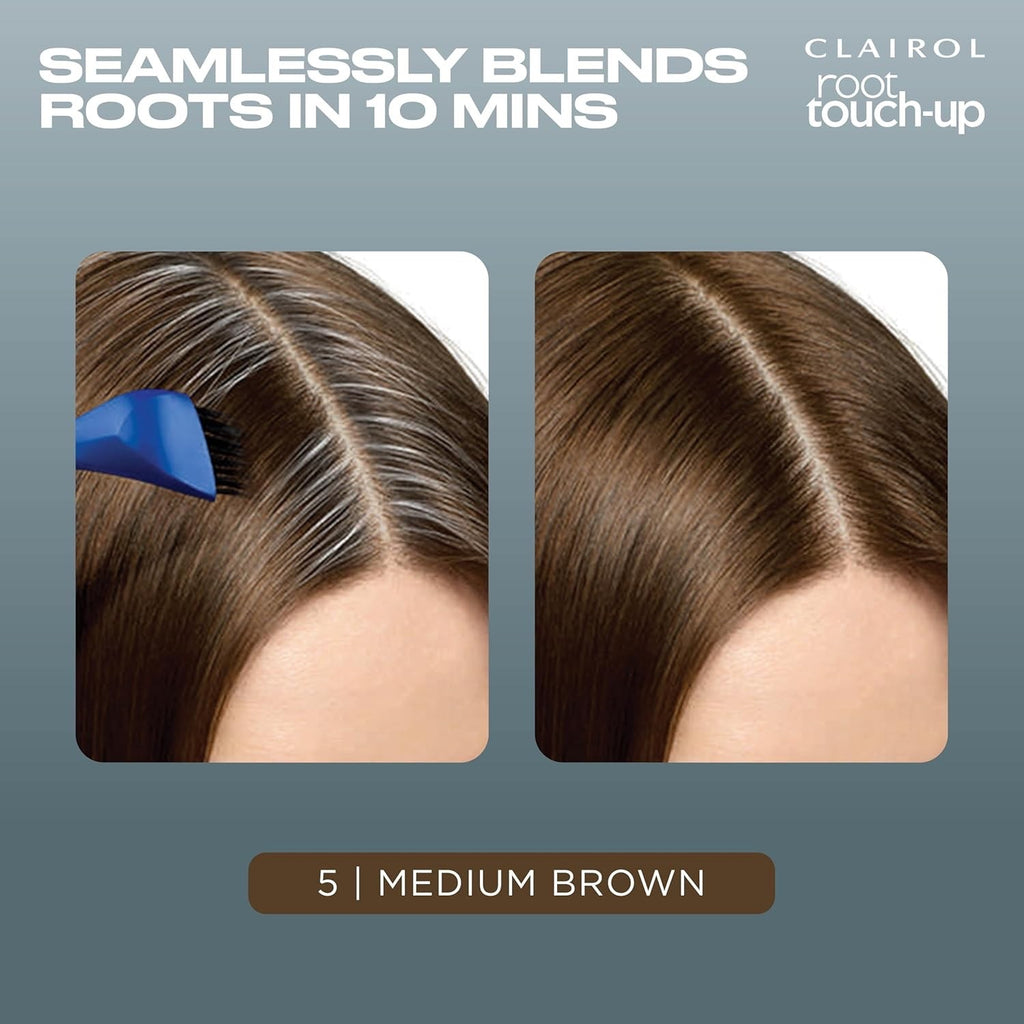 Root Touch Up Hair Dye Kit for Gray Coverage - Medium Brown, 6 Pack