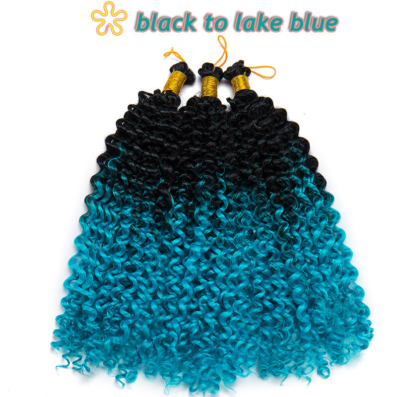 14-Inch Water Wave Crochet Hair Extensions for Black Women - Synthetic Braids