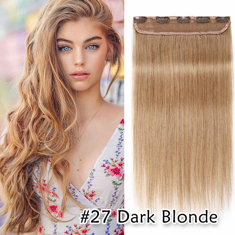 Thick Long Ombre Clip-In Hair Extensions - Human Remy Full Head Set