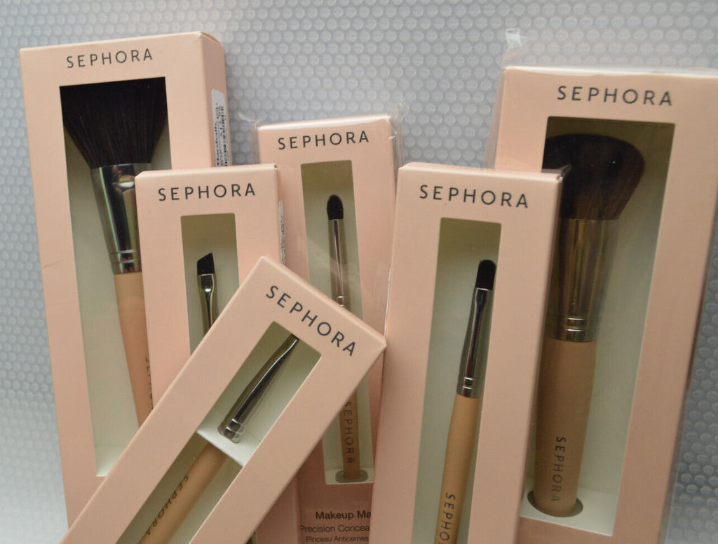 Makeup Brush Set (Sephora Collection) - Matching Brushes for Brow, Foundation, Powder, Concealer, Liner
