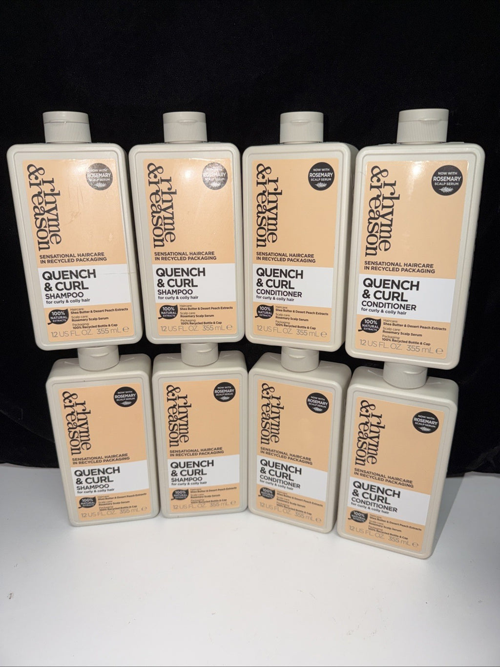 8 Pack Hair Care Set - Quench & Curl Shampoo & Conditioner 12 oz Each