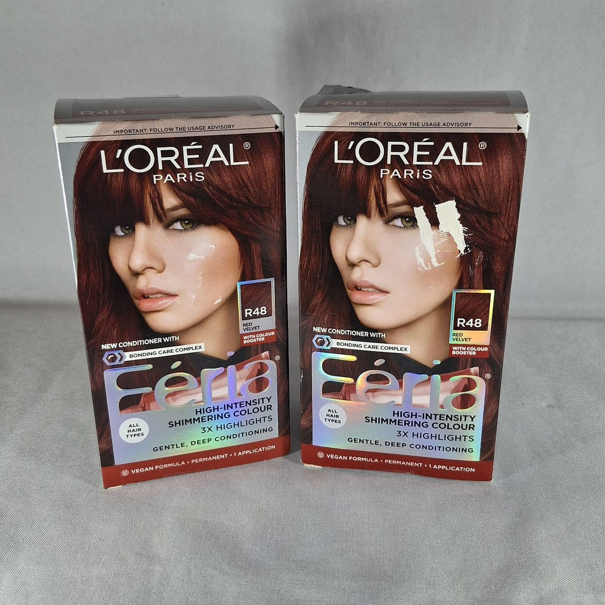 L'Oreal Feria #R48 Red Velvet Deep Auburn Permanent Hair Color