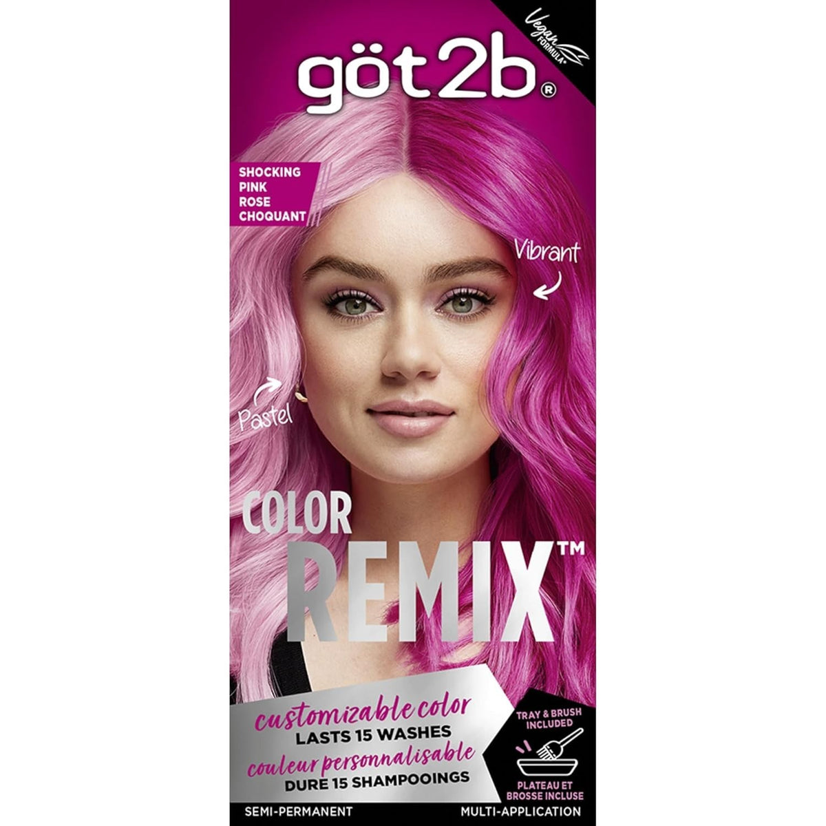 Semi-Permanent Hair Color Kit - Customizable Vibrant Pink Shade