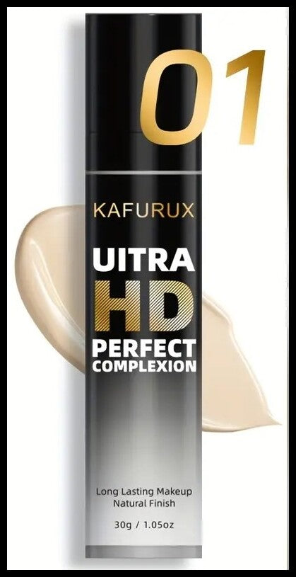Professional Full Coverage Liquid Foundation with Brush - Waterproof & Long Lasting