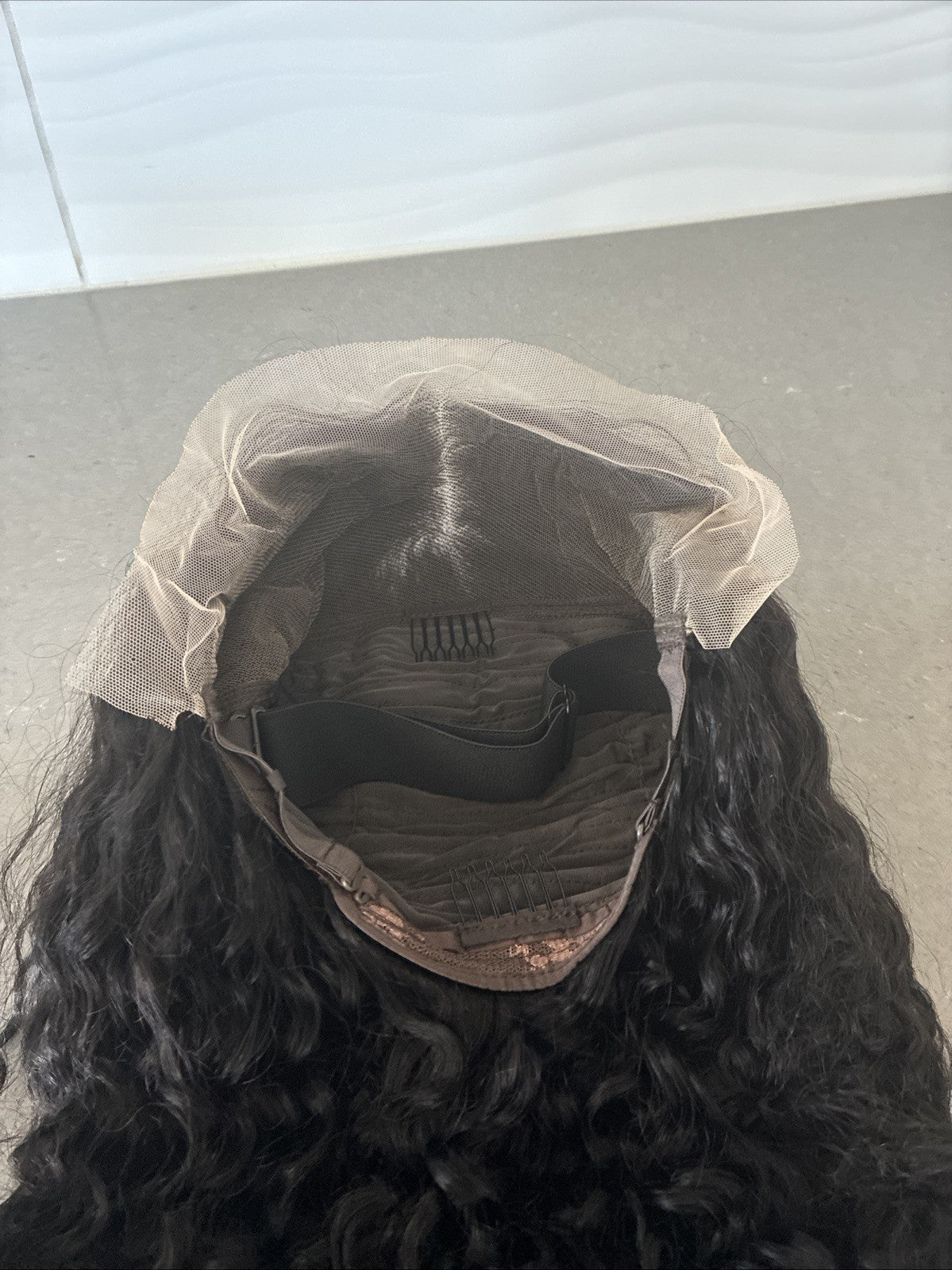16-Inch Lace Front Human Hair Wig 13x4 Water Wave Natural 1B