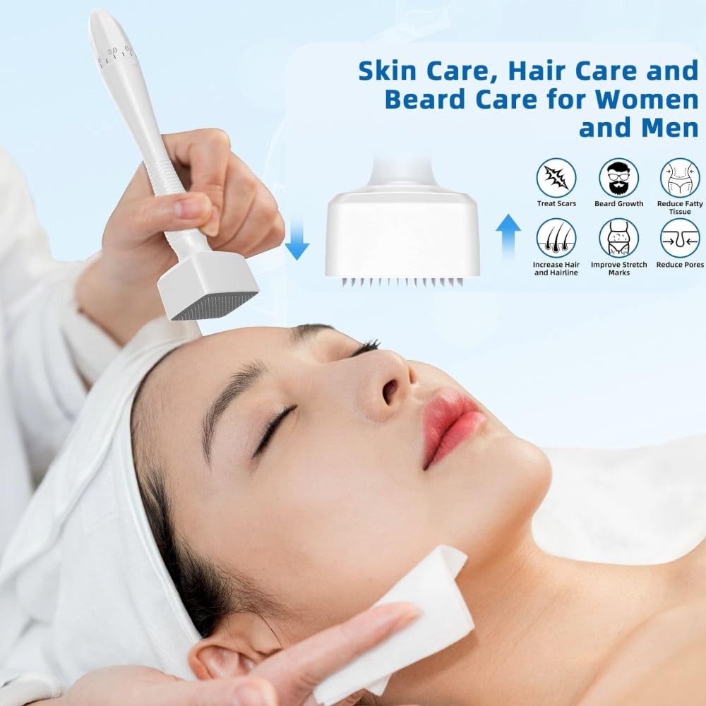 Microneedling Derma Stamp Kit for Hair & Beard Growth - Titanium 0-3mm