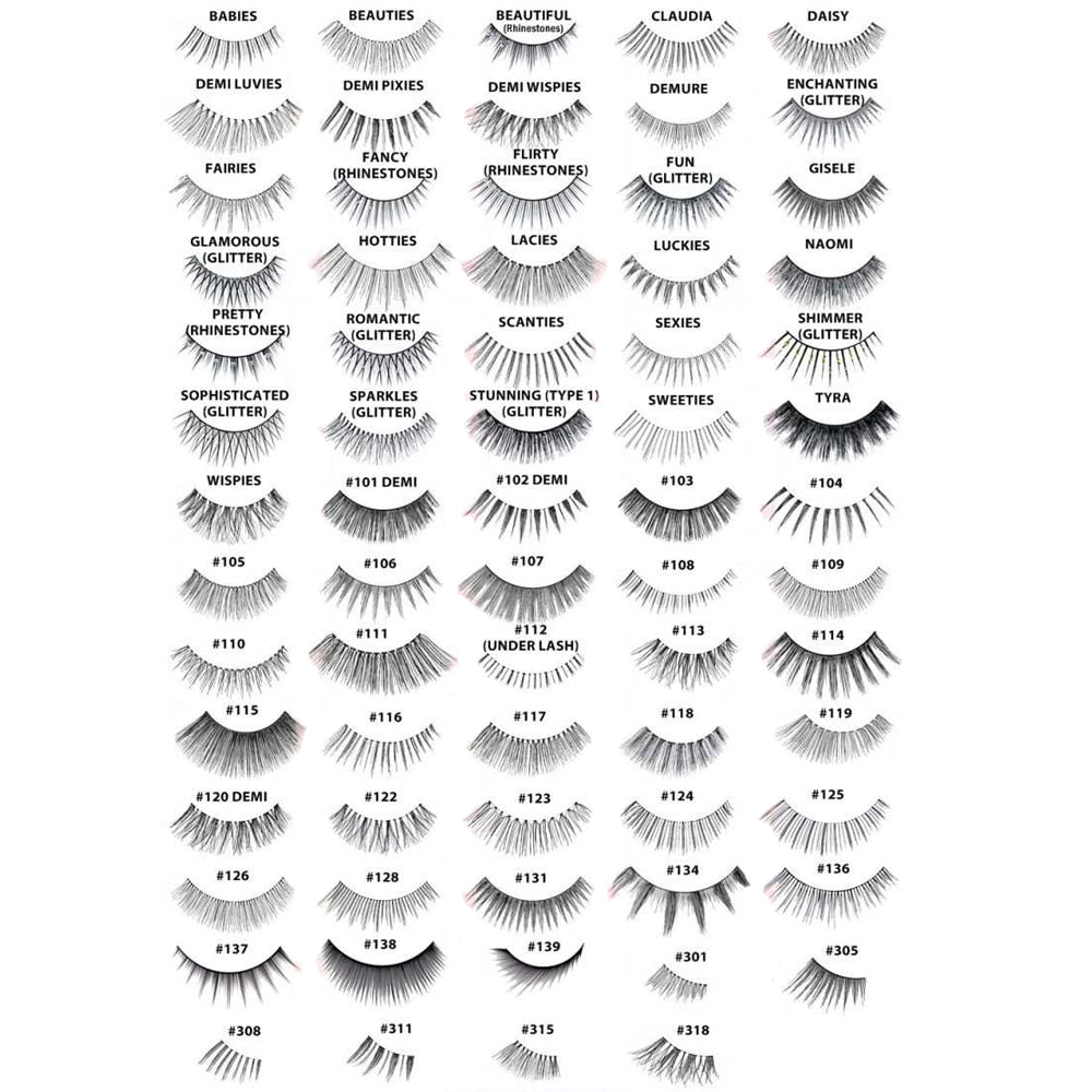 10 Pairs False Eyelashes with Invisibands - Natural & Dramatic Styles