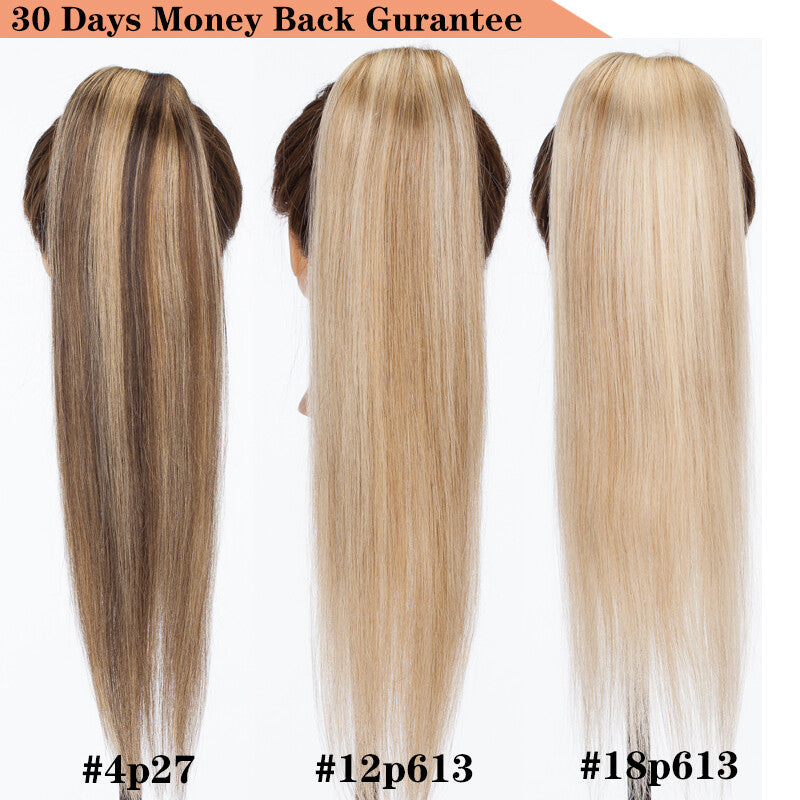 100% Human Hair Ponytail Extensions Clip-In Wrap Around Hairpiece