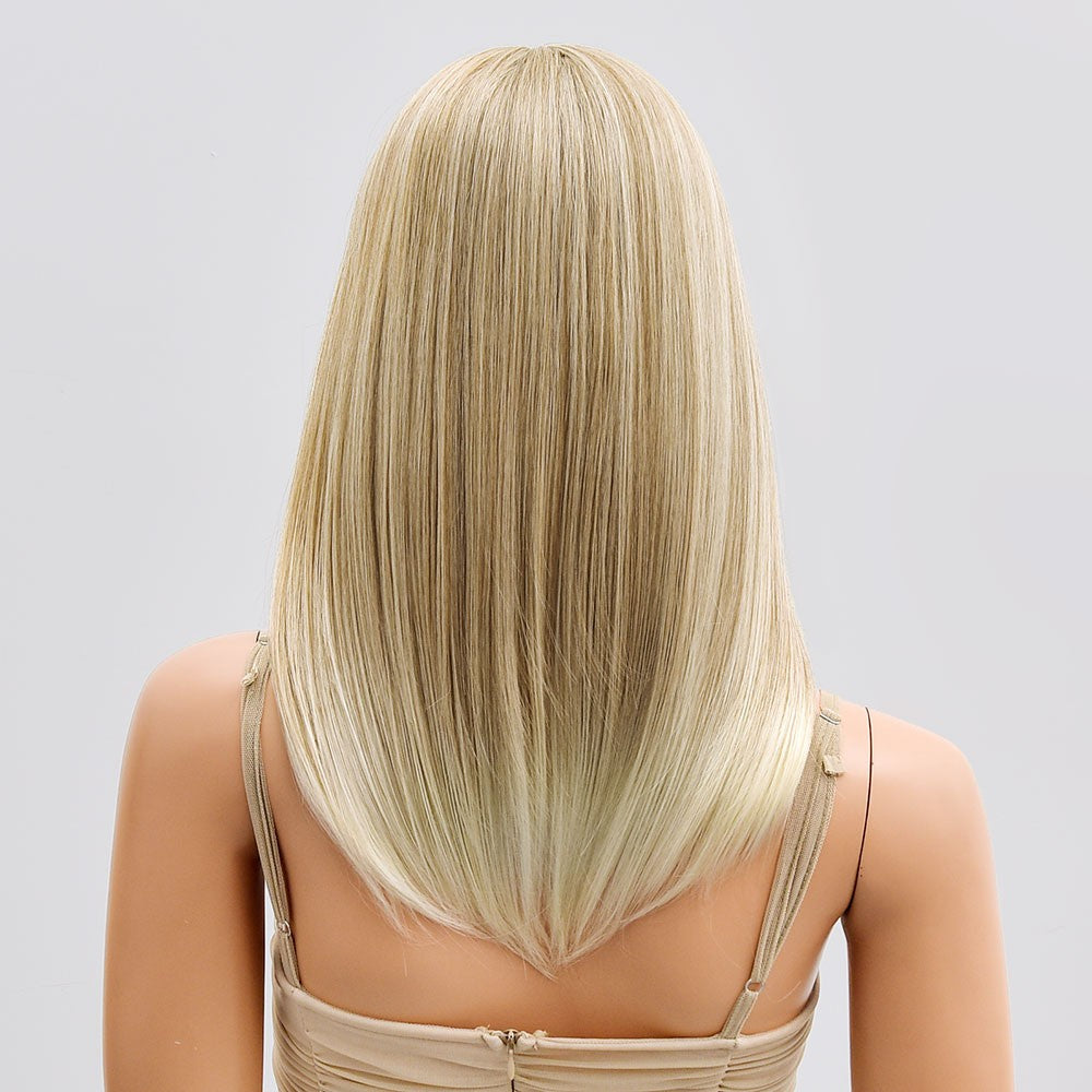 Ash Blond Short Straight Costume Wig with Fringe for Halloween