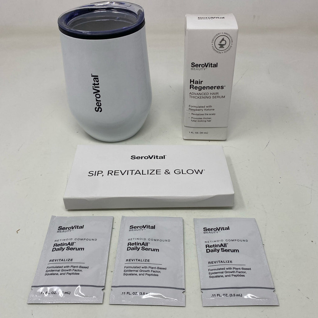 Hair Serum & Skincare Kit with Glow Sticks and Tumbler - Hair Regeneration