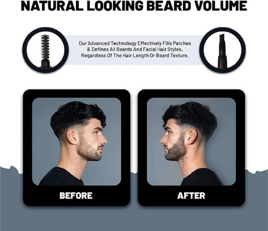 Men's Instant Beard Filler Pen Kit for Full Natural-Looking Beards - Dark Brown, Set of 4