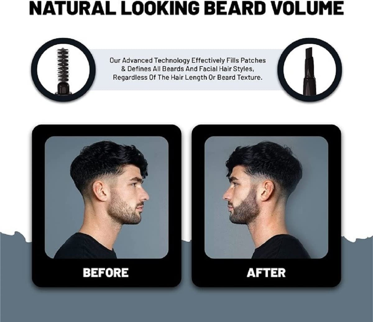 Men's Instant Beard Filler Pen Kit for Full Natural-Looking Beards - Dark Brown, Set of 4