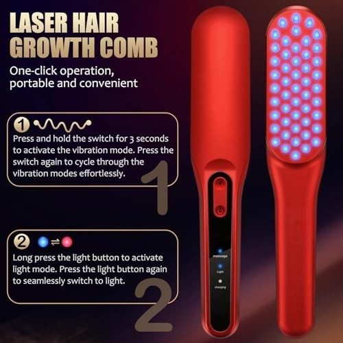 Laser Hair Growth Comb for Men & Women - Red Light Therapy Device