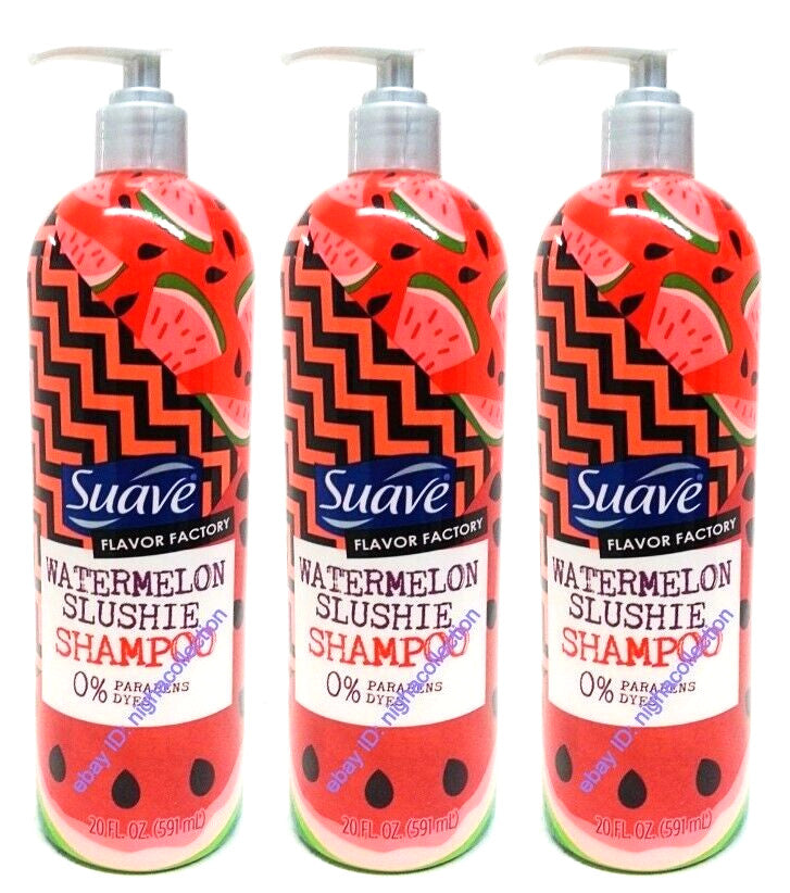 Suave Watermelon Slushie Shampoo with Pump - 4 Pack 20 oz Each, Paraben-Free