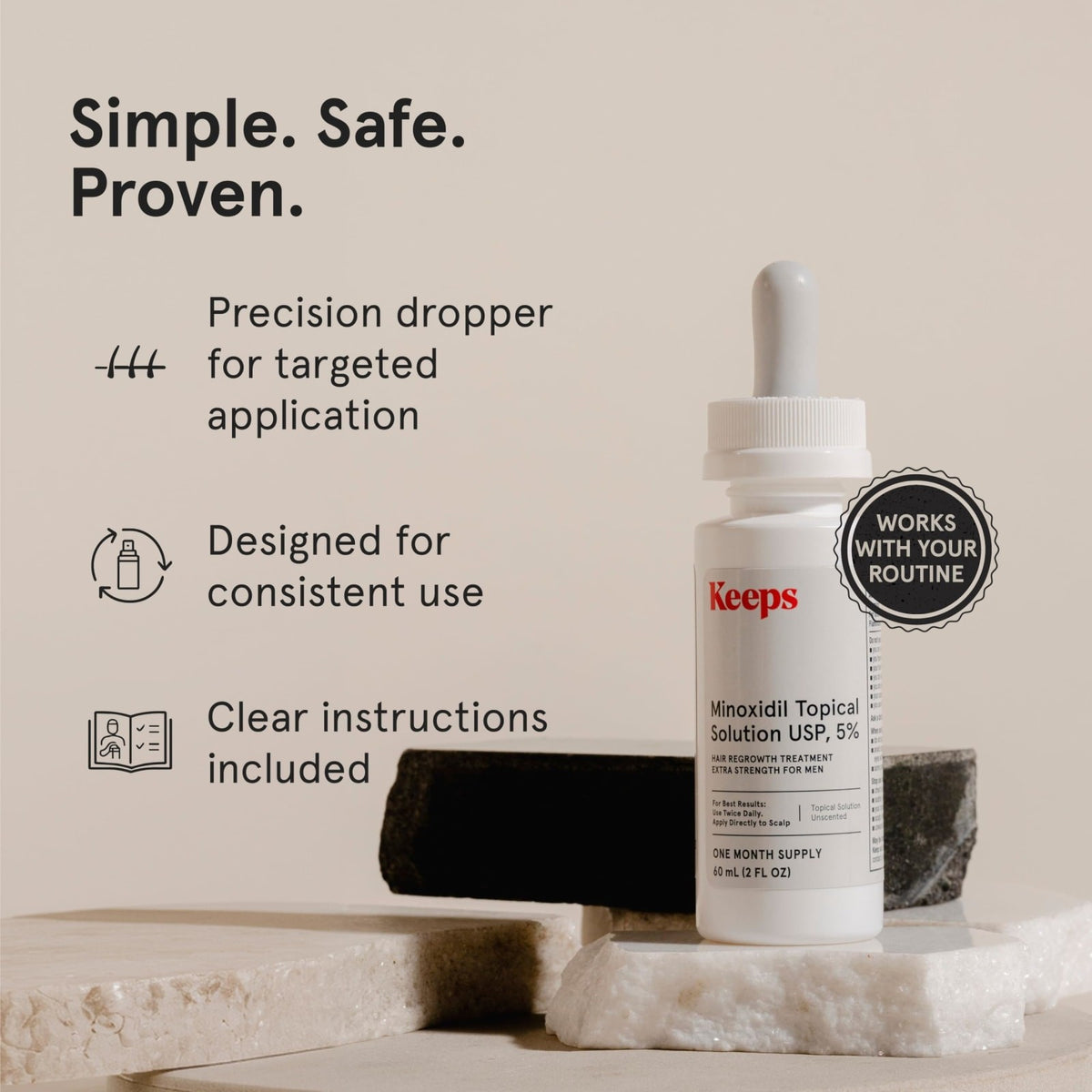 Men's Minoxidil 5% Hair Regrowth Solution - 3 Bottles, 2 fl oz Each
