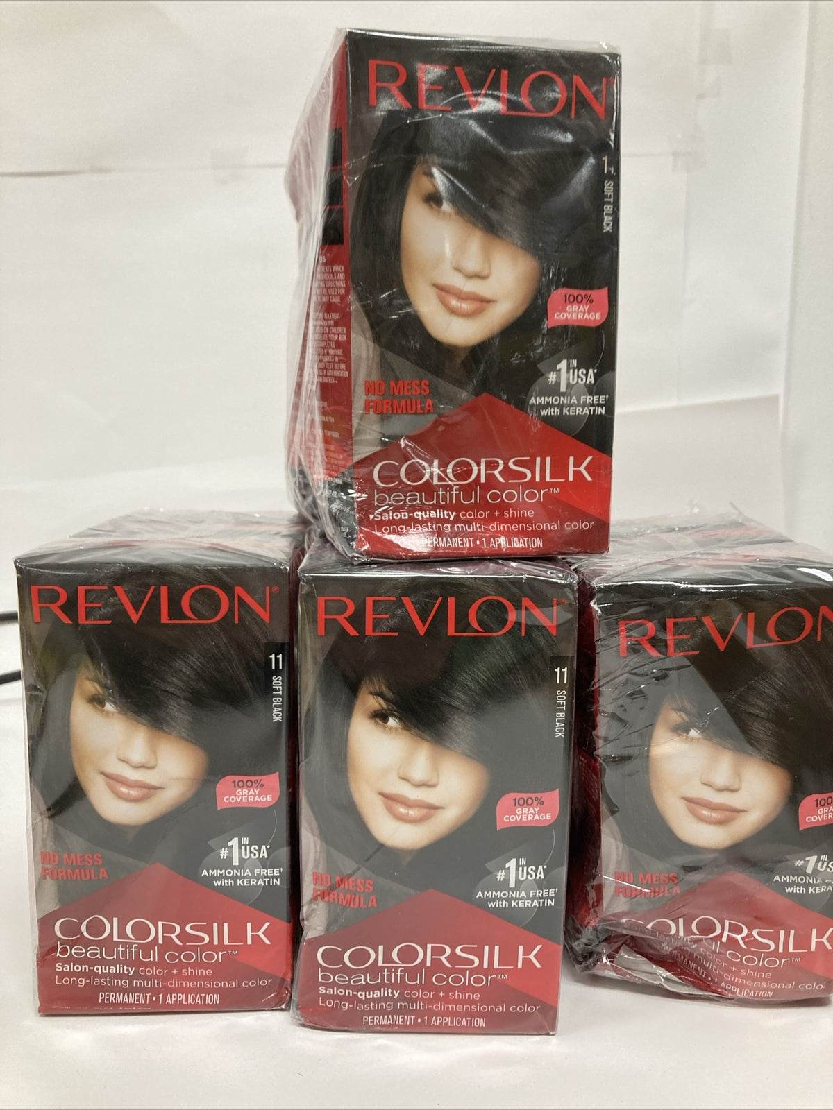12 Pack Permanent Hair Dye - Revlon Colorsilk Soft Black 11