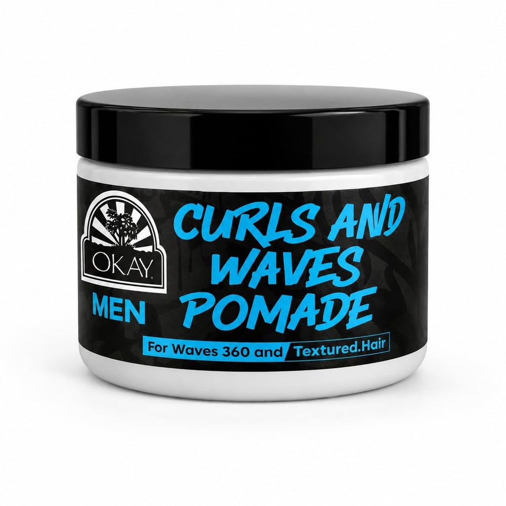 Men's Medium Hold Pomade for Curls & Waves Frizz Control Moisturizing Non-Greasy