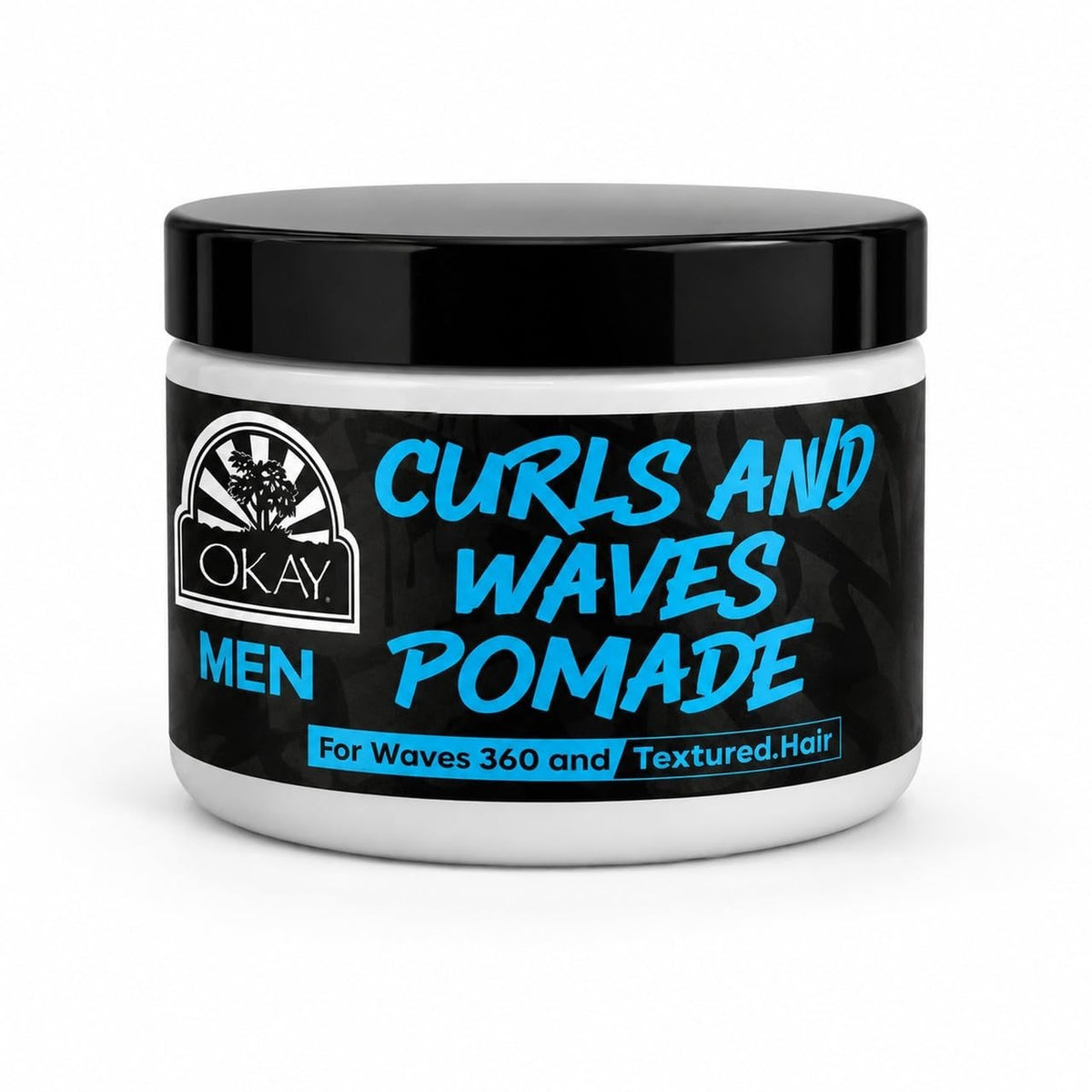 Men's Medium Hold Pomade for Curls & Waves Frizz Control Moisturizing Non-Greasy