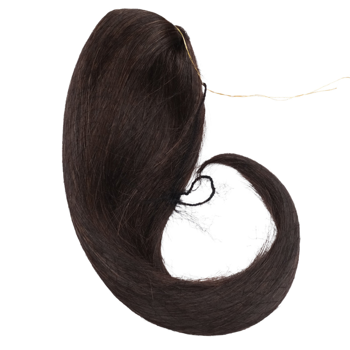 10-Inch Dark Brown Ponytail Extension with Wire Attachment - Synthetic Hair