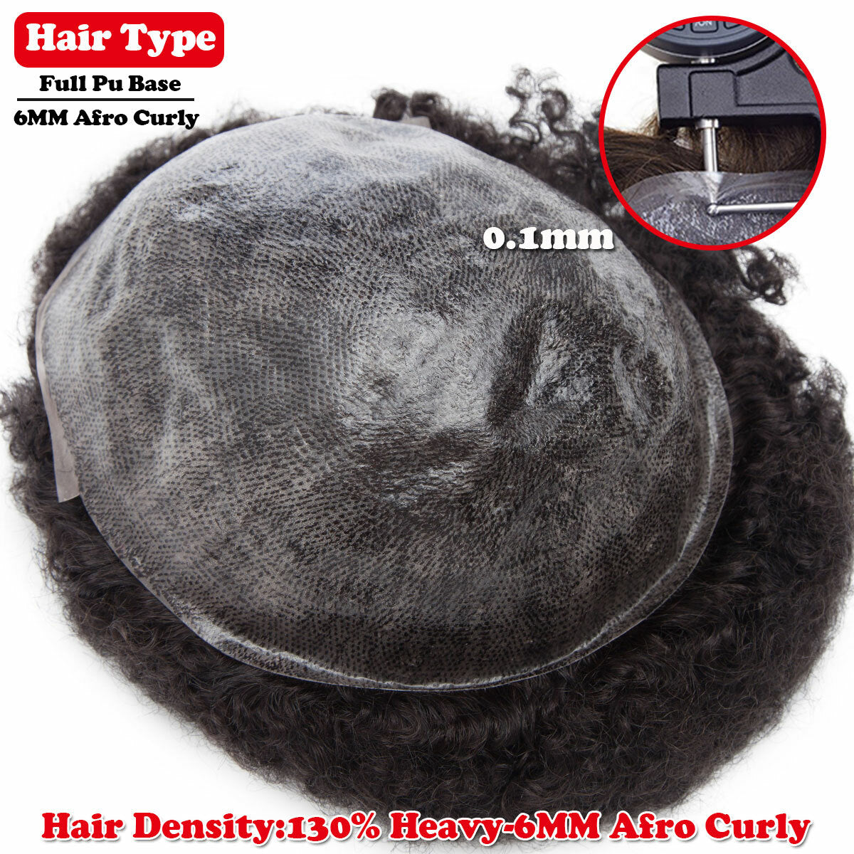 Men's Human Hair Toupee Wig Replacement System - Natural Look & Comfortable Fit