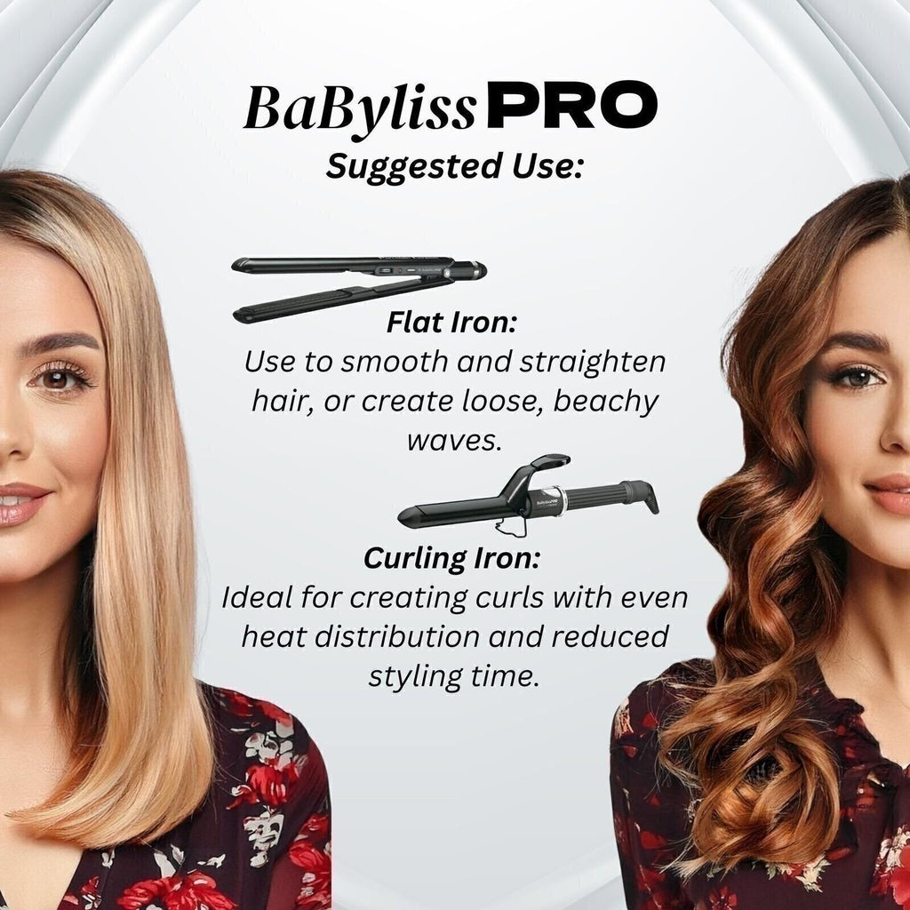 Porcelain Ceramic 1-Inch Flat Curling Iron for Hair Styling