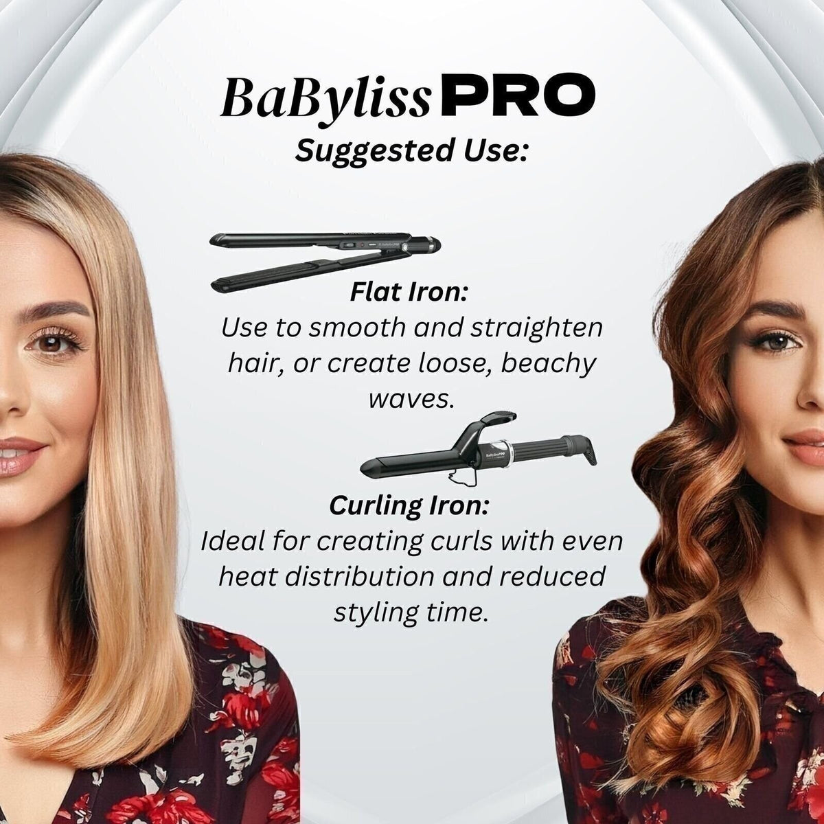 Porcelain Ceramic 1-Inch Flat Curling Iron for Hair Styling