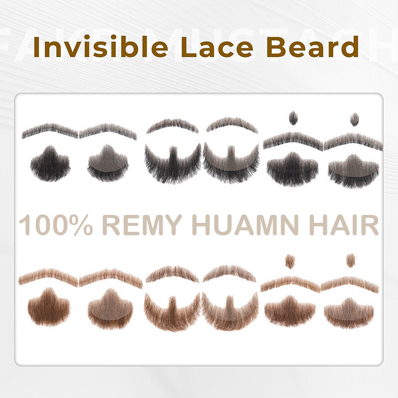 Realistic Fake Goatee Beard for Men - Human Hair Costume Facial Hair