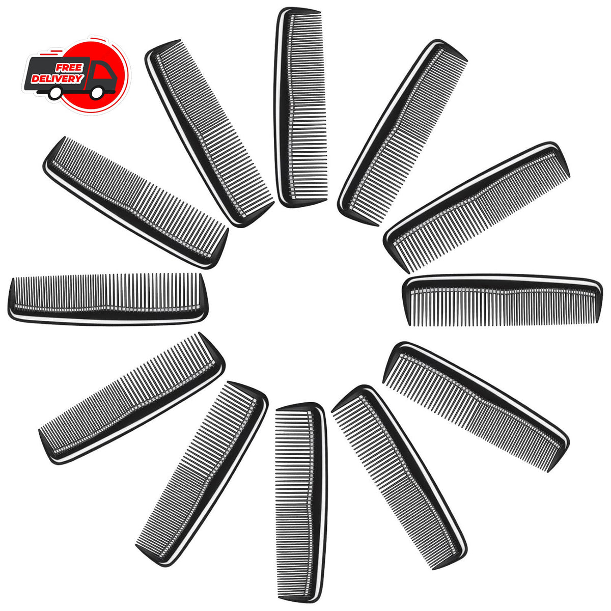 12 Pack Pocket Hair Combs - Travel-Friendly Mini Styling Combs for Men & Women