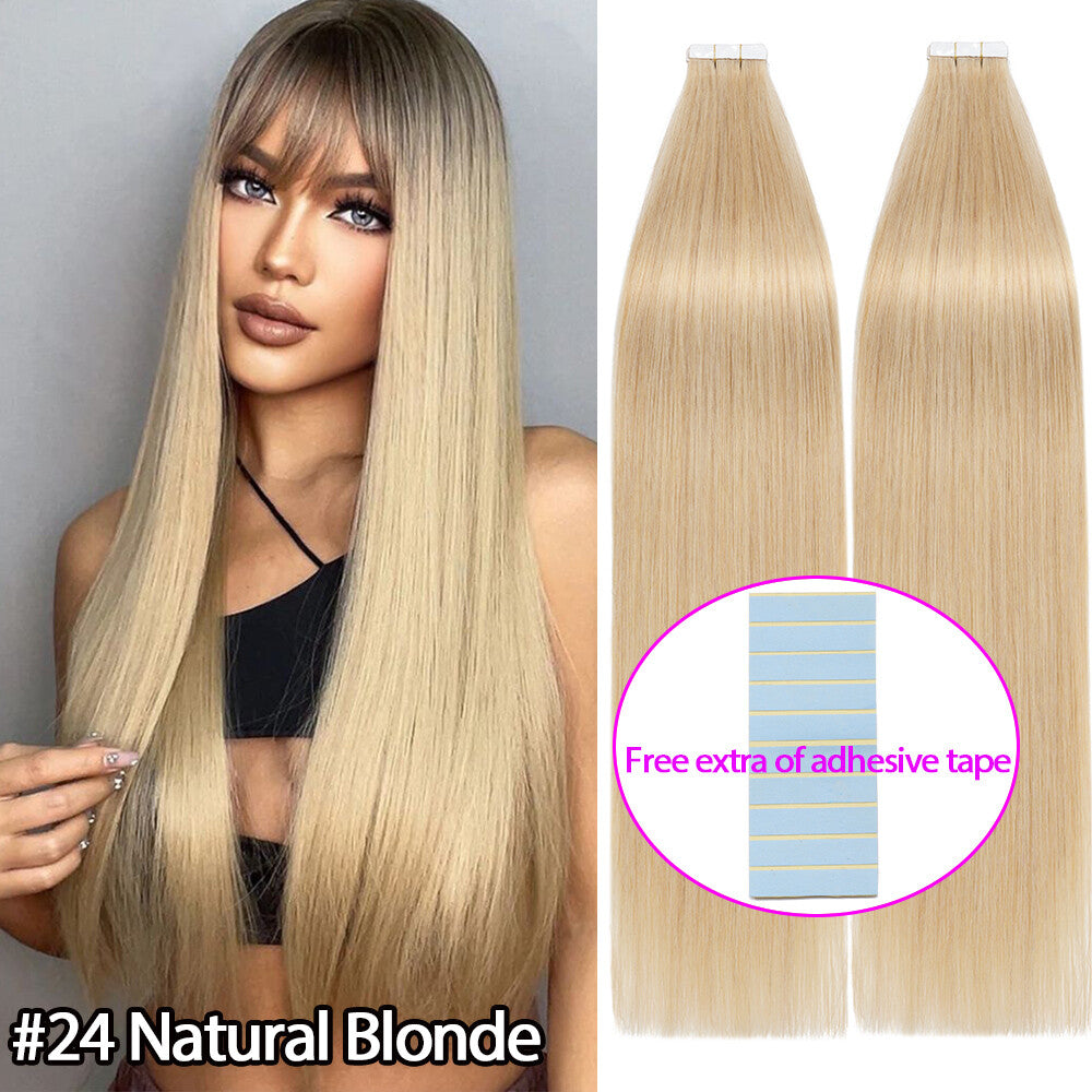Russian Tape-In Human Hair Extensions - 100% Remy Body Wave, Multiple Colors & Lengths