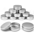 12-Pack 2oz Refillable Aluminum Lip Balm & Cosmetic Tin Containers