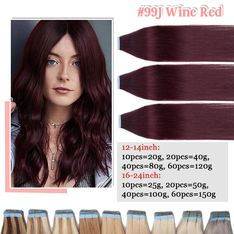 Real Remy Human Hair Extensions Tape-In Weft 24 Inches Thick & Natural Looking