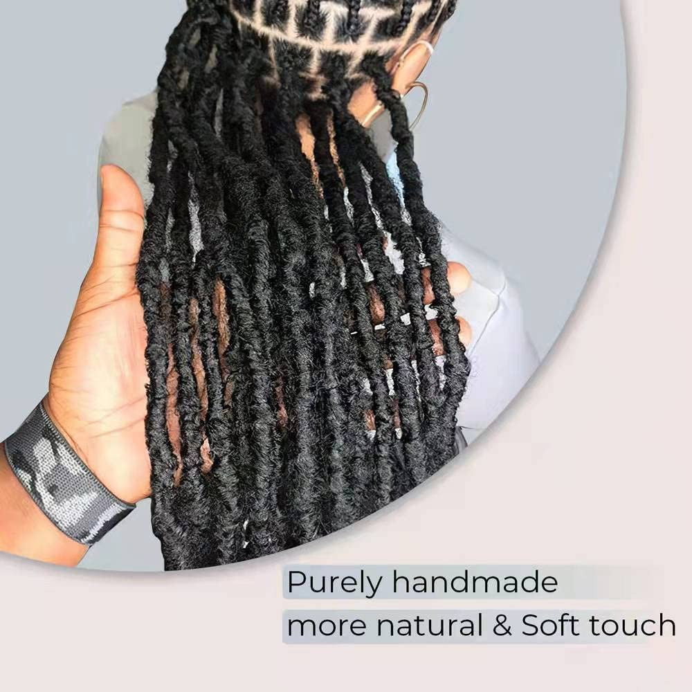 Long Faux Locs Hair Extensions 36 Inch Pre-Looped Curly Ends Goddess Style - 8 Packs