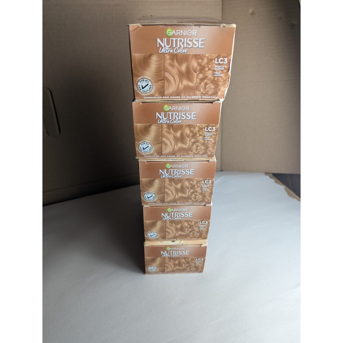 Garnier Nutrisse Ultra Permanent Hair Color Creme LC3 Caramelo Blonde 5 Pack
