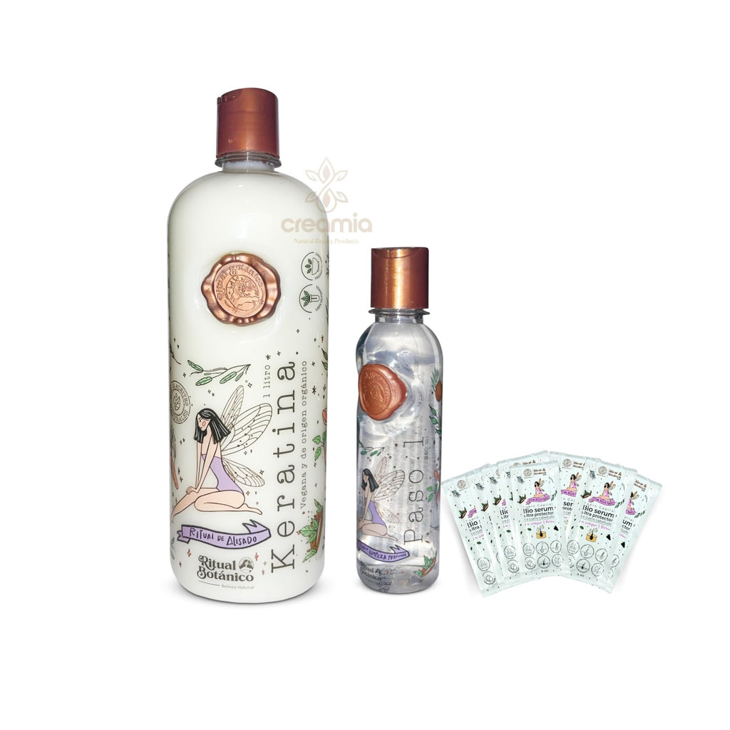 Organic Hair Relaxer Kit 1 Liter for Wavy & Curly Hair - Vegan & Ammonia-Free