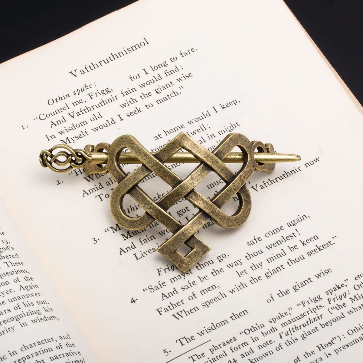 Gold Celtic Love Knot Hair Pin - Viking Style Hair Accessory
