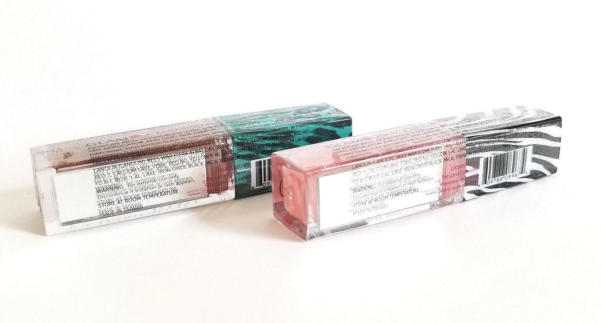 LED Lip Gloss Duo with Mirror - 2 Pack Glam Cosmetics Lip Gloss Set