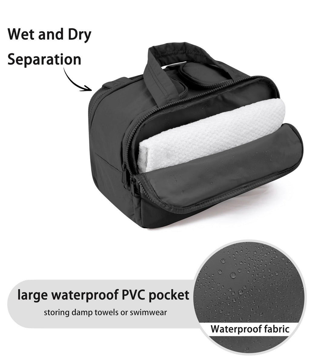 Travel Toiletry Bag for Women, Large Black Cosmetic Makeup Bag
