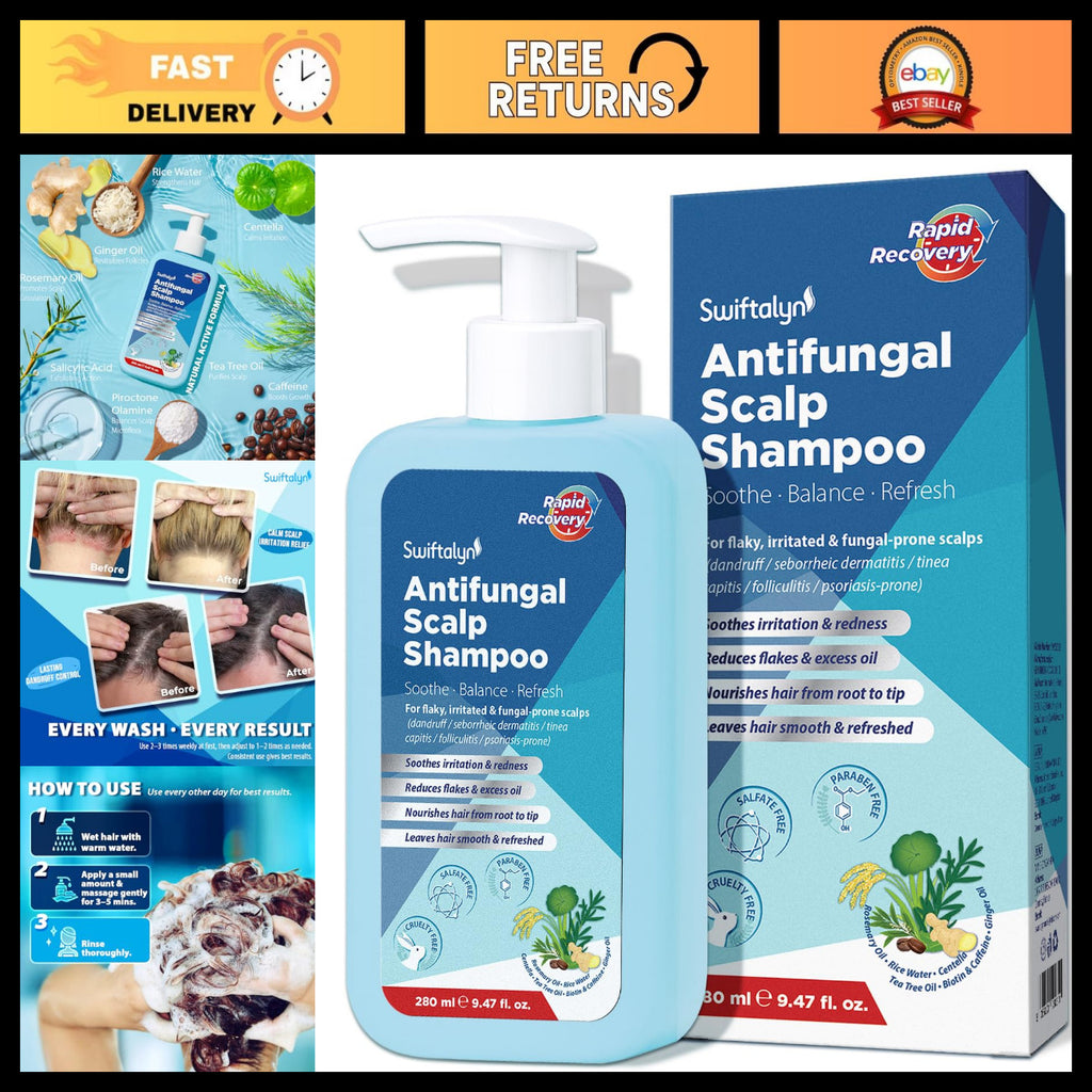 Antifungal Shampoo for Scalp Care Dandruff Seborrheic Dermatitis Relief