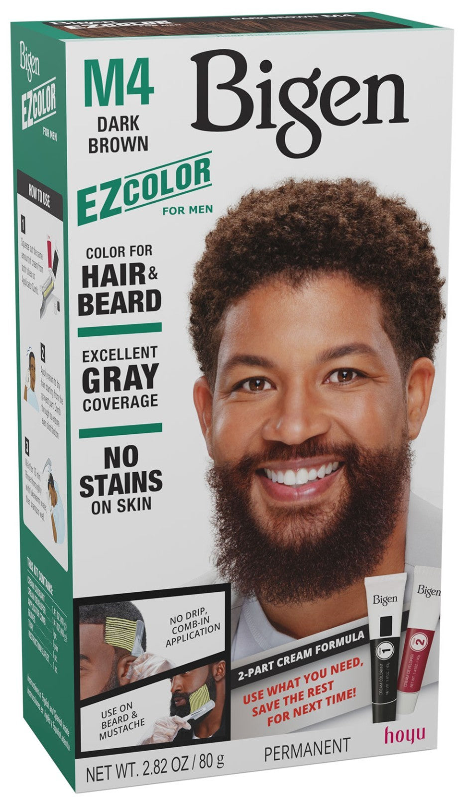 Men's Hair Color Dark Brown 2 Pack - Easy, No Mess, Gentle Formula
