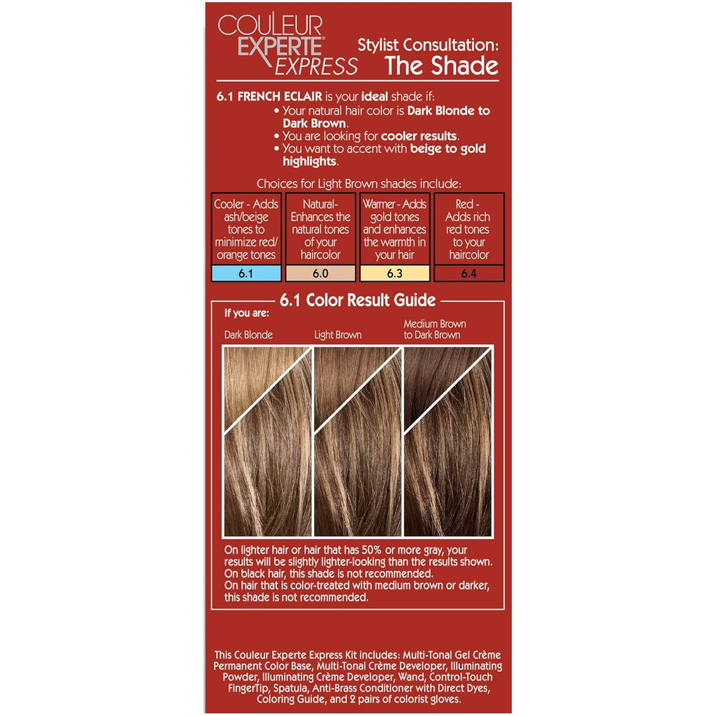 3 Pack Hair Color Kit - Light Ash Brown 6.1 Permanent Hair Dye & Highlighter