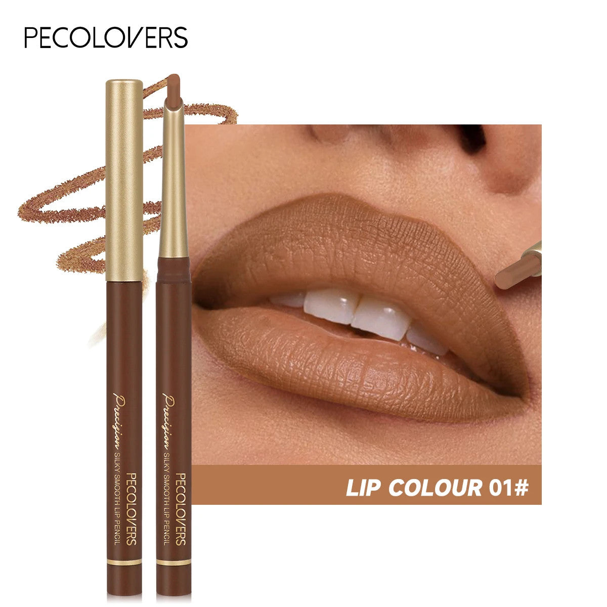 Matte 6-Color Lip Liner Pencil Set Bevel Design for Lip Contour and Nude Looks