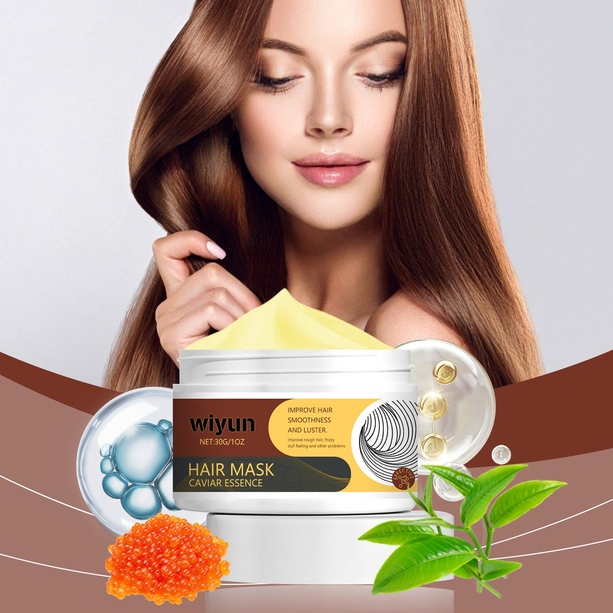 Caviar & Collagen Hair Mask - Moisturizing Repair Smoothing Shine Natural
