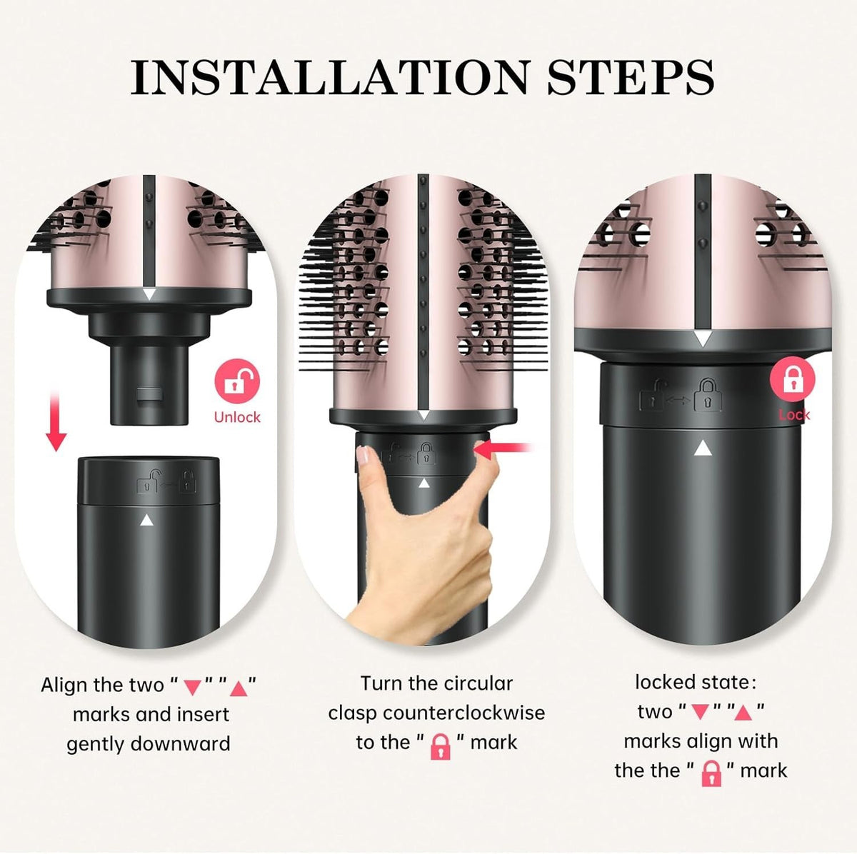 2-in-1 Negative Ion Heated Hair Brush with Curling Iron Attachments – 1.5 & 1.75 Inch