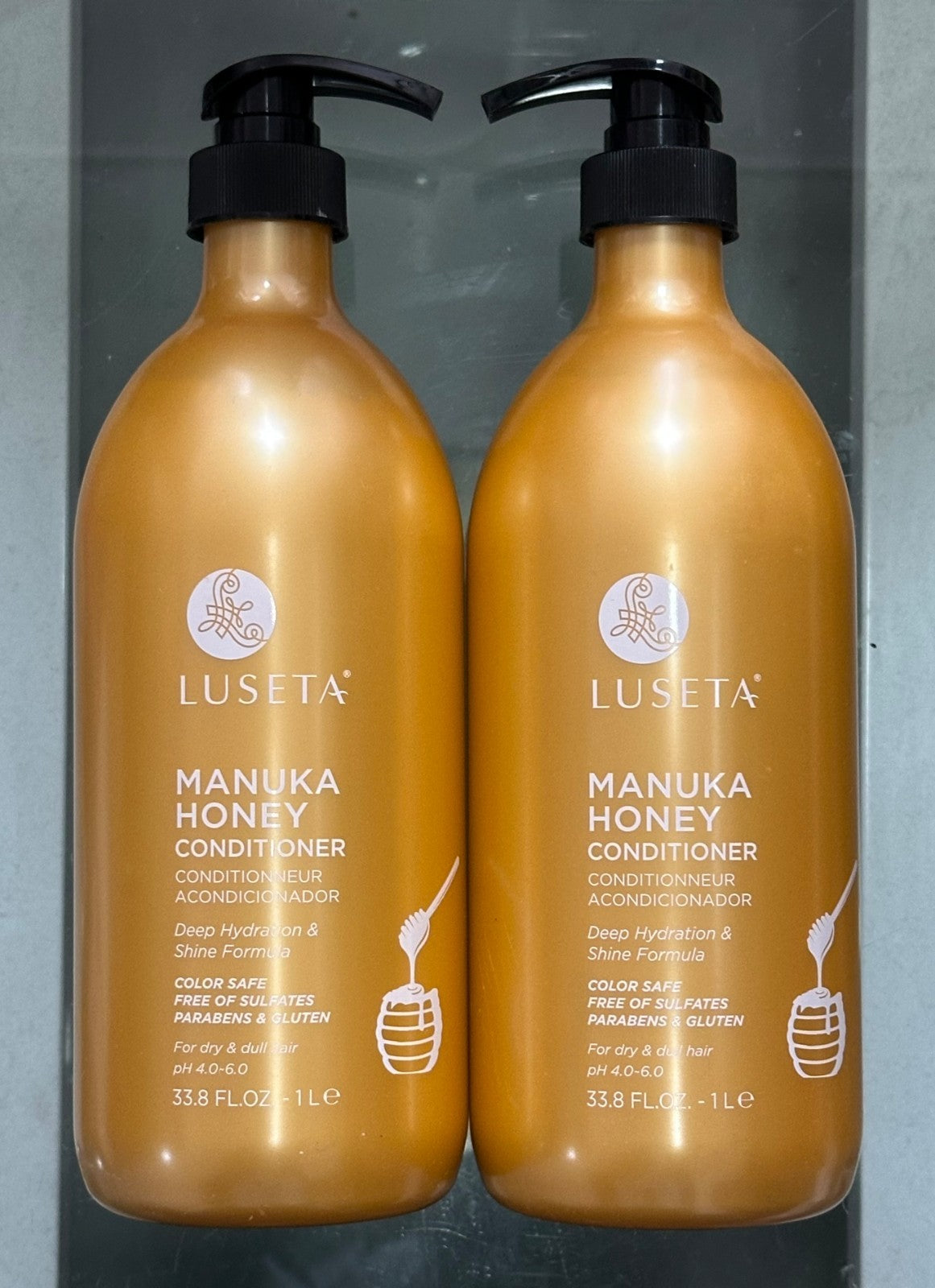 (2-Pack) Luseta Manuka Honey Deep Hydration Conditioner for Dry Hair - Natural & Sulfate-Free