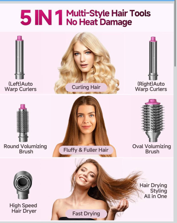 High-Speed Multi-Style Hair Dryer with 5 Attachments - WindBlow Air Style 2.0