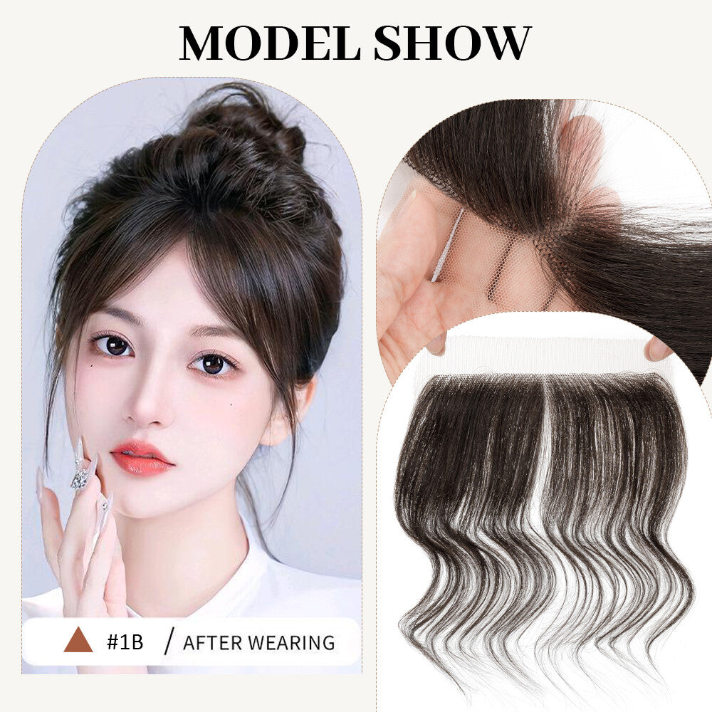 Full Lace Hair Topper with Frontal Human Hair Patches for Hairline Cover - Remy Human Hair