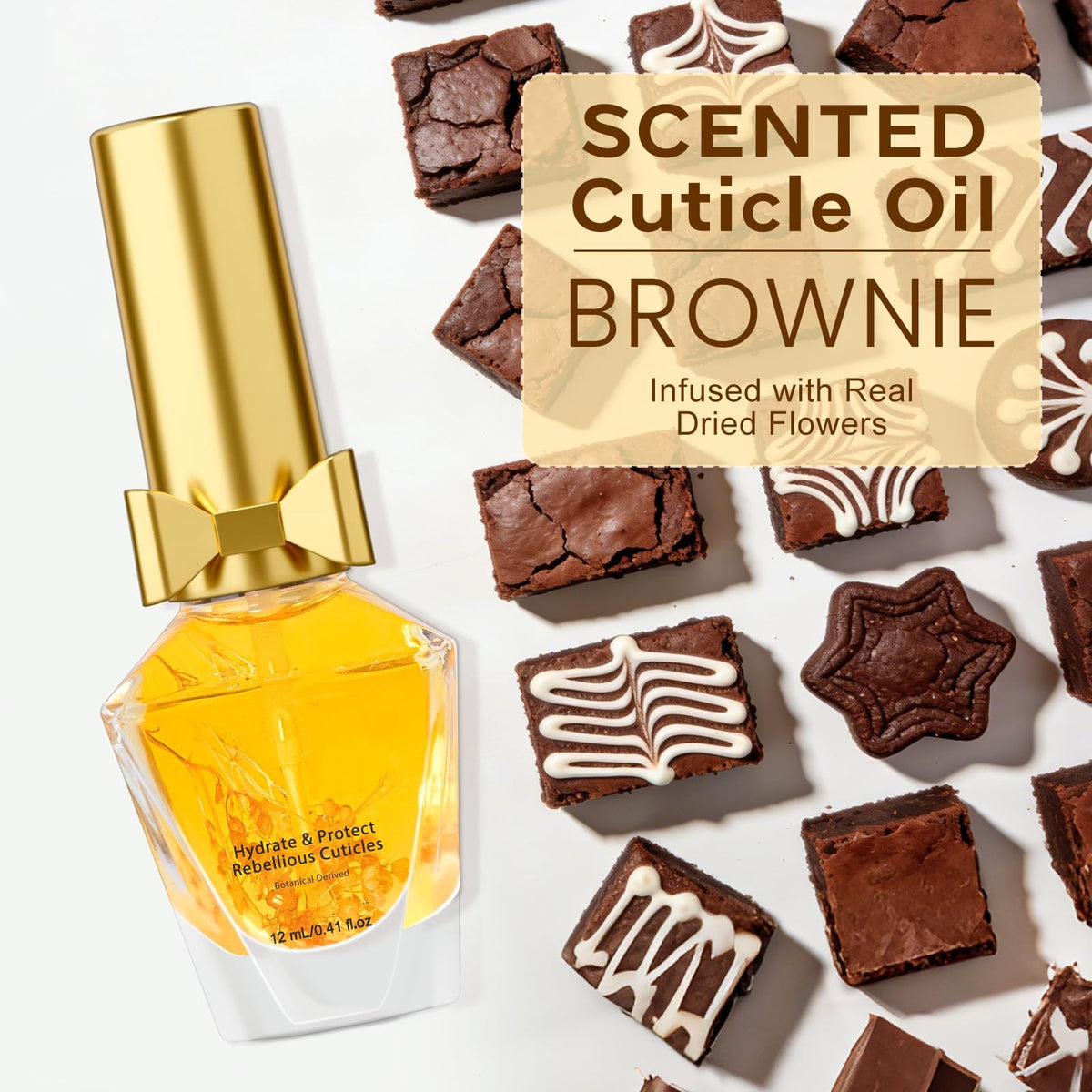Cuticle Oil with Natural Flowers - Hydrating Nail Oil for Dry Cuticles 0.41 Fl Oz