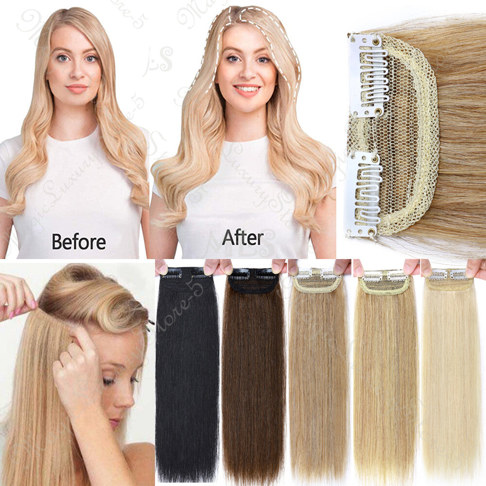 U Shape Full Head Remy Human Hair Extensions - One Piece Clip-In Weft