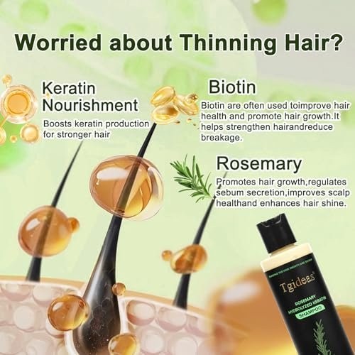 Biotin & Rosemary Volumizing Shampoo for Thinning Hair - 220ml, Sulfate-Free