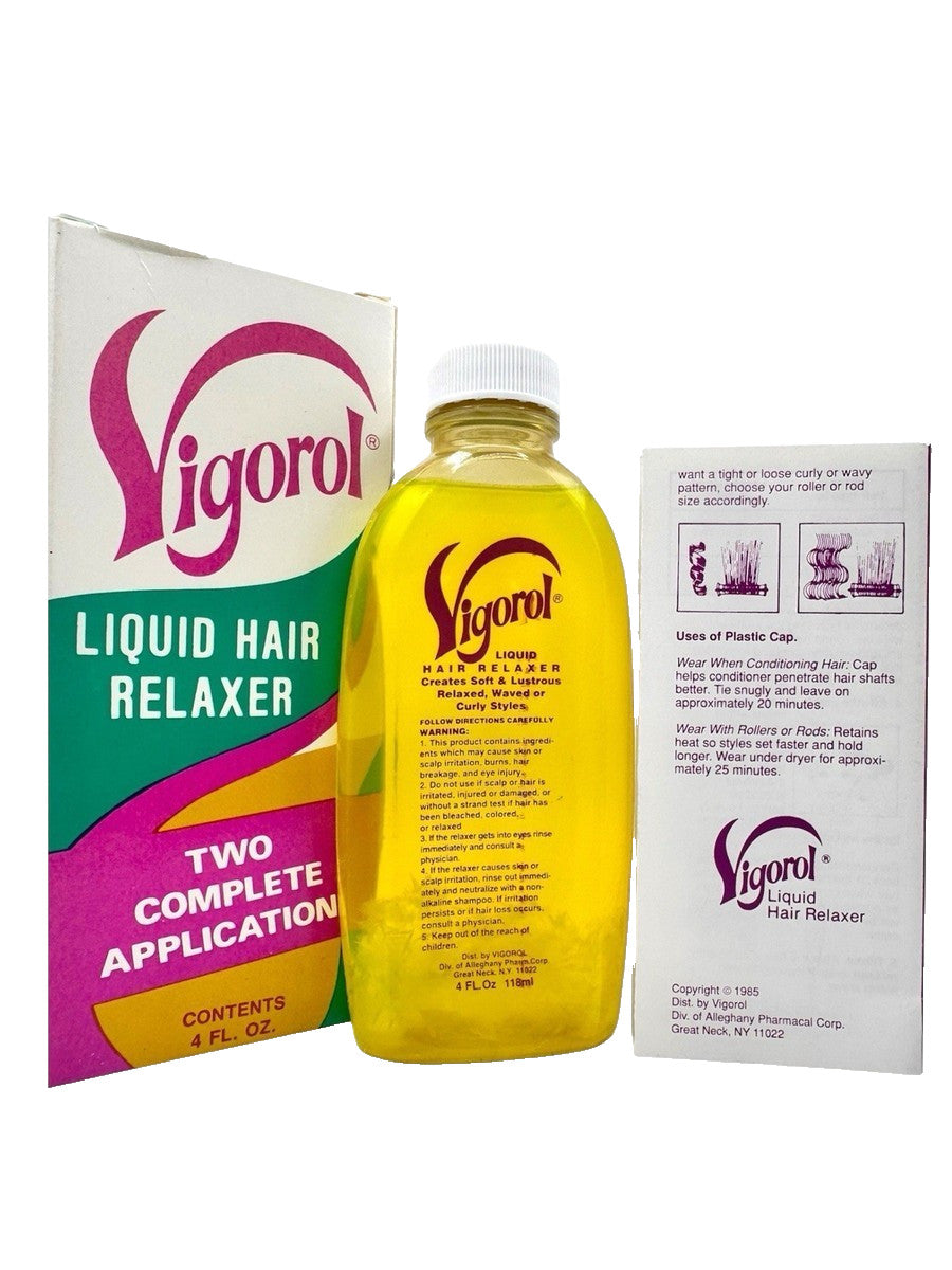 Vigorol Liquid Hair Relaxer 4 oz - Two Complete Applications Vintage Stock